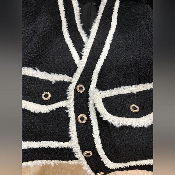 AQUA
Bouclé Contrast Trim Jacket - Picture 5 of 6